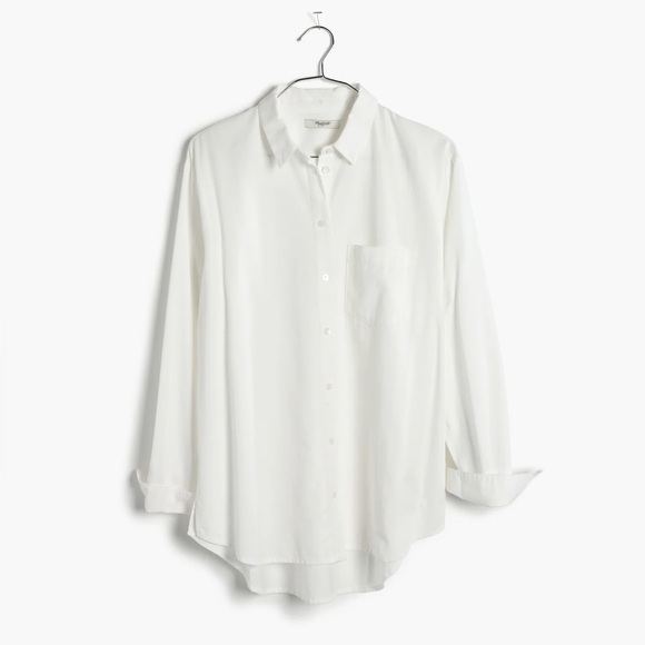 Madewell | White Button Down Shirt ‘Drapey Oversized Boyshirt Pure White | Small - Picture 2 of 13